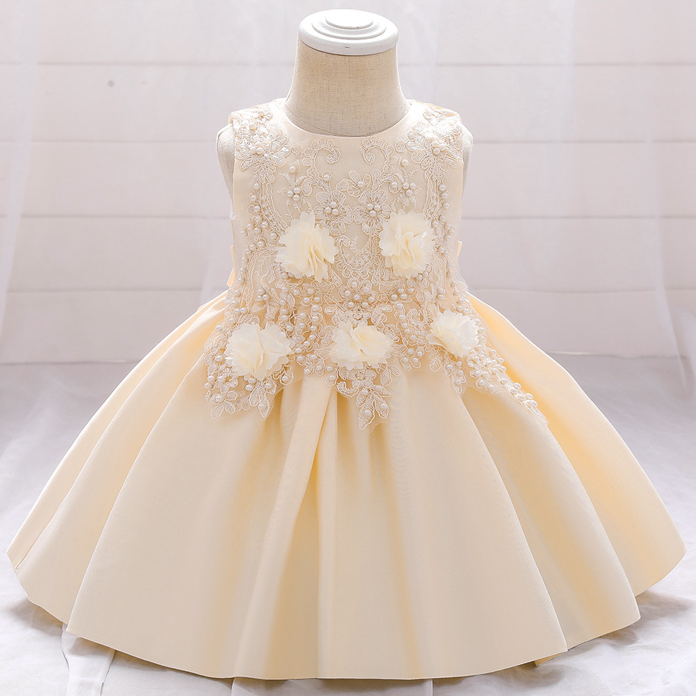 Picture of Amazon 2025 New Wholesale Women's Dress Puffy Wedding Dress Satin Flower Performance Girls Dress Princess Dress