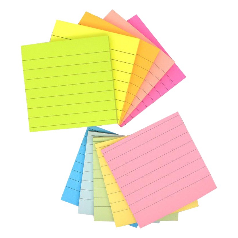 Fluorescent Colorfulful Square Index Sticky Notes Horizontal Line Note Sticky Notes 3inch Amazon Hot Style
