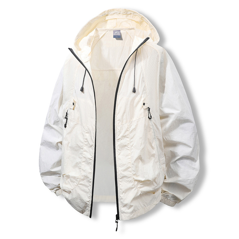 Summer New Hooded Sunscreen Clothing Skin Clothing Men's Couple Ultra-thin Breathable Outdoor Fishing Ice Silk Quick-drying UV
