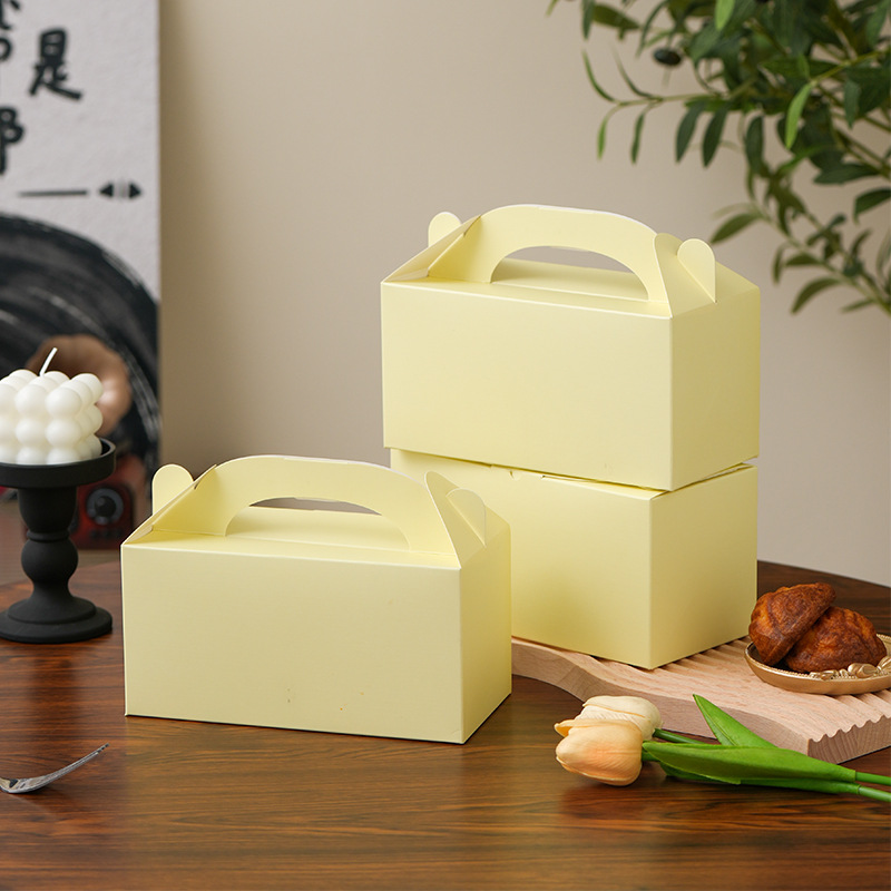 Ins2/ 3inch Satchel Small Cake Box Rectangular Baking Packaging Box Embossed Dessert Pastry Packaging Box