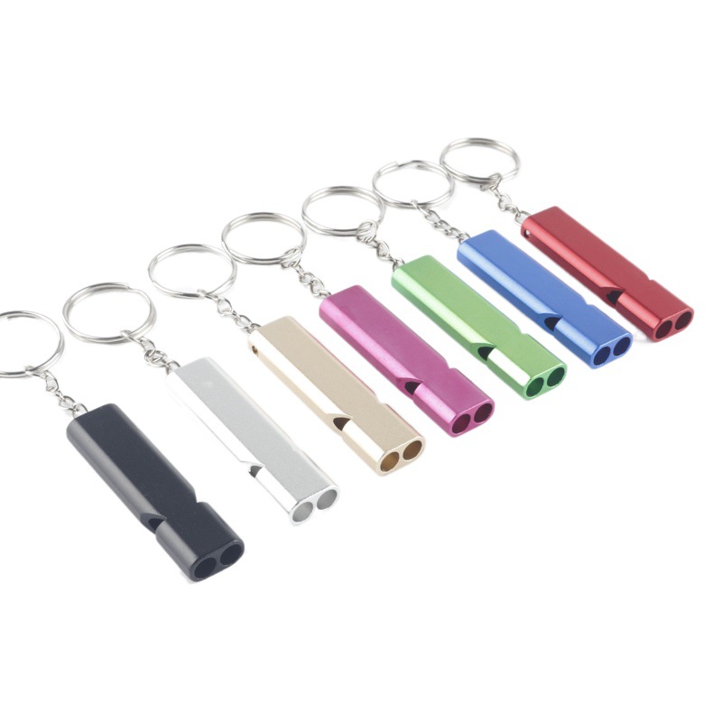 Aluminum Alloy dual-frequency survival whistle outdoor whistle double tube outdoor survival life-saving whistle equipment EDC worker
