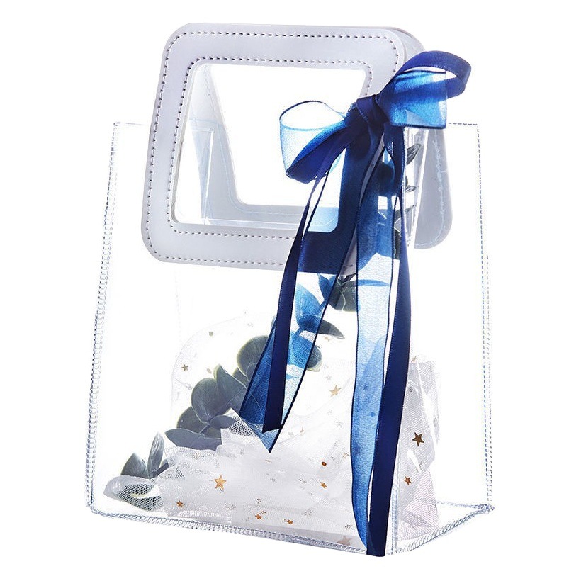 Transparent PVC Handbag Wedding Candy Hand Gift Bag Birthday Children's Day Kindergarten Gift Bag Ins Style