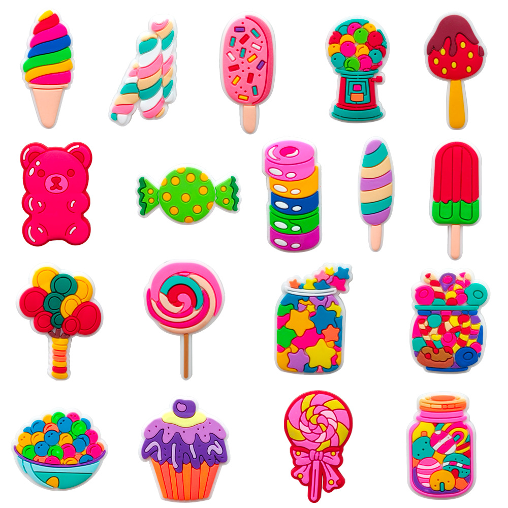 Cartoon Candy Series Hole Shoes Shoes Flower Accessories Hole Shoes Diy Accessories PVC Drop Plastic Shoe Buckle