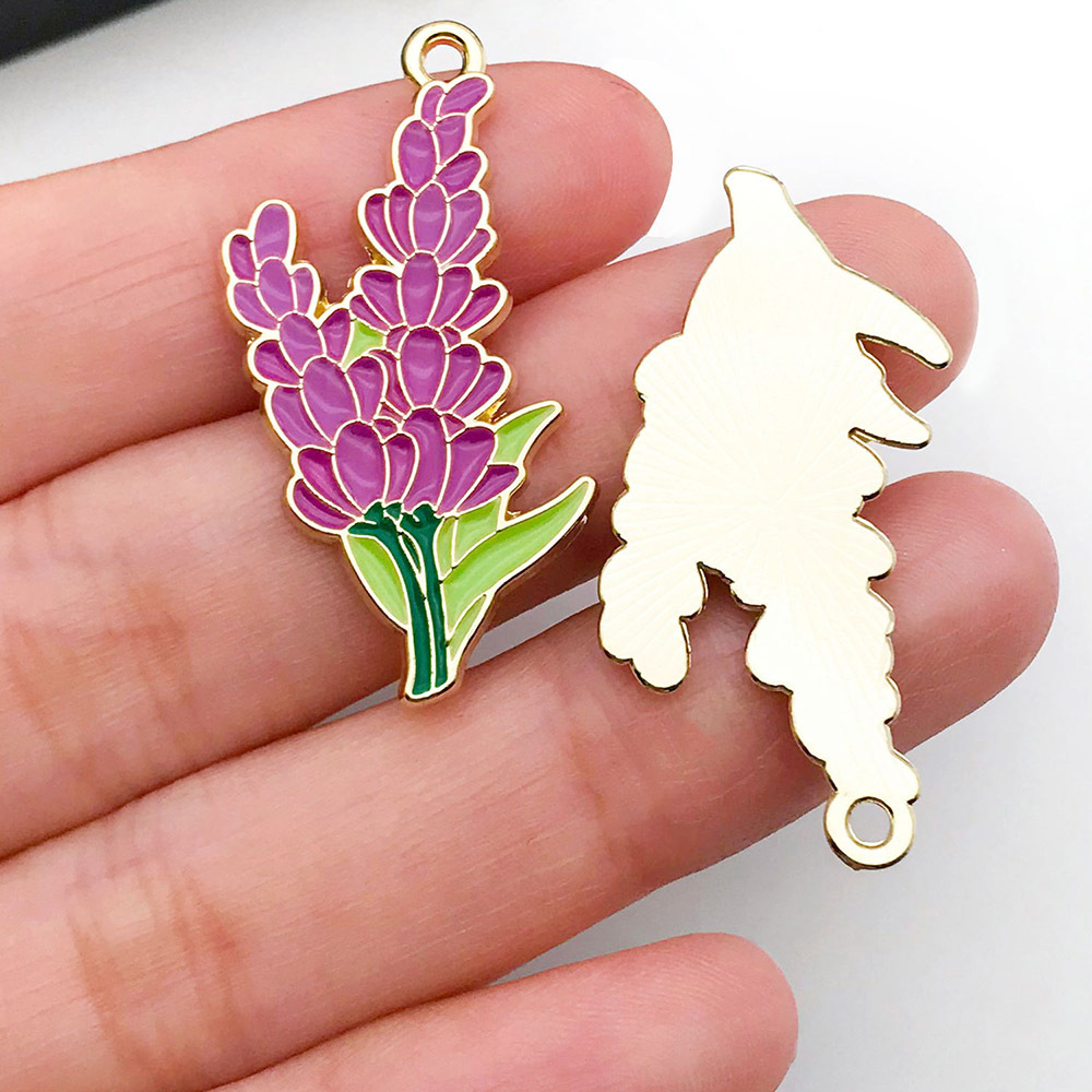 Picture of Mix 10 Botanical bouquet of lily orchid sunflower carnation alloy pendant DIY bracelet jewelry accessories pendant