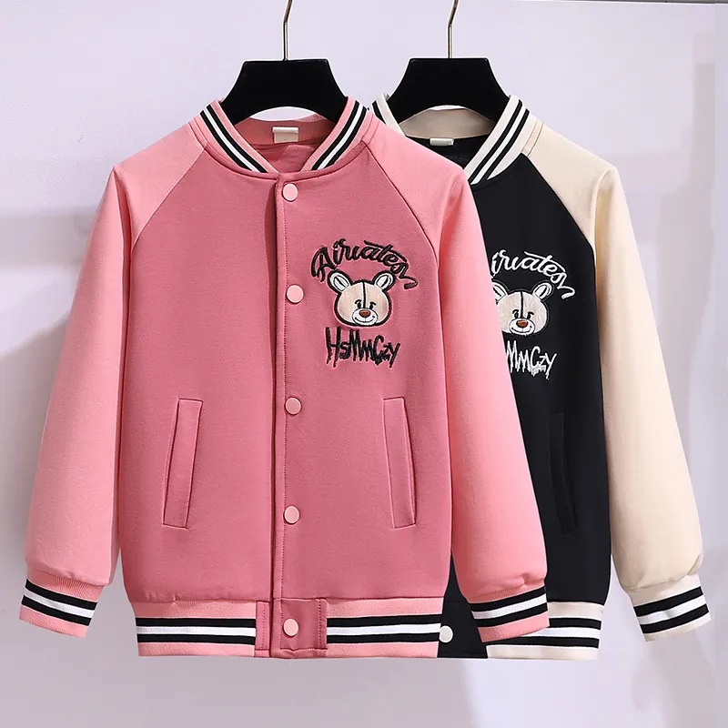 Girl's Cartoon Jacket Spring New Children's Western Style Korean Style Fashionable Autumn Girl's Casual Baseball Jacket Top