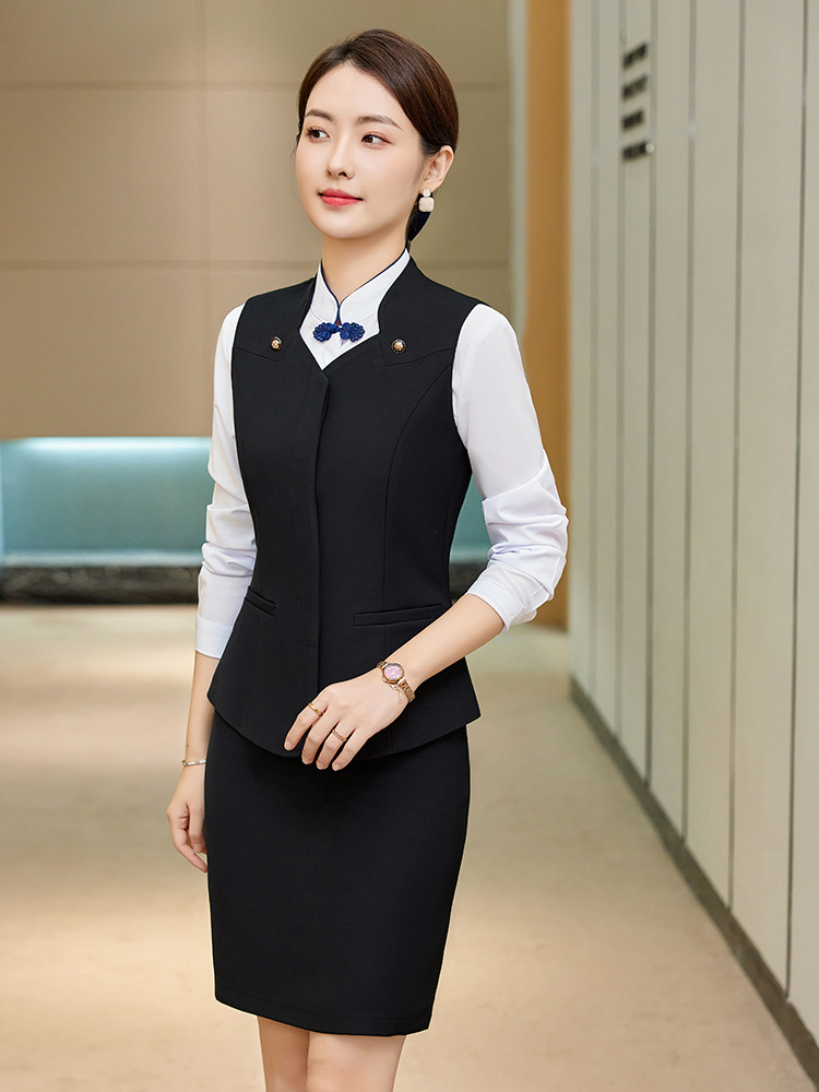 Picture of Professional vest suit female customer service Foreman tooling new fashion stewardess uniform hotel front desk work clothes customized