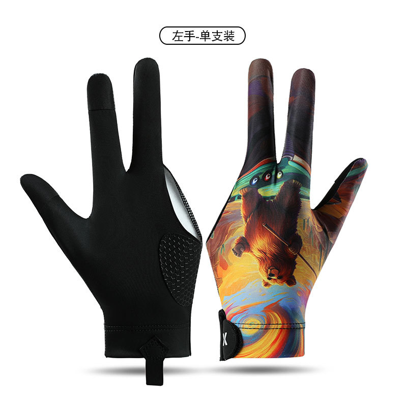 Picture of Billiards Gloves with Three Fingers Leaking for Left and Right Hands, Single Smooth Elastic Ice Silk Breathable Non-Slip Thin Billiards Gloves for Men and Women
