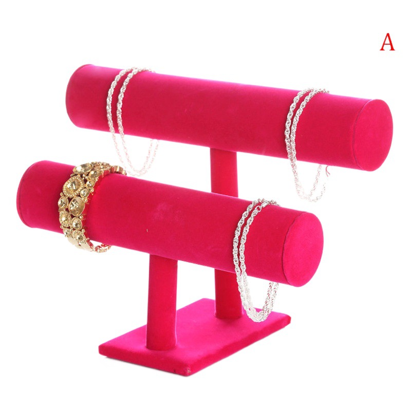 Set two-layer bracelet stand jewelry stand bracelet watch anklet necklace jewelry display stand flannel creative Princess