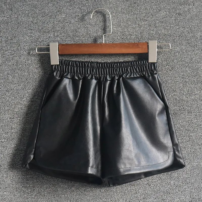 Leather Shorts Women's 2024 Autumn and Winter New PU Outer Wear High Waist Loose Slimming A- line Wide Leg Pants Leggings Boots Pants