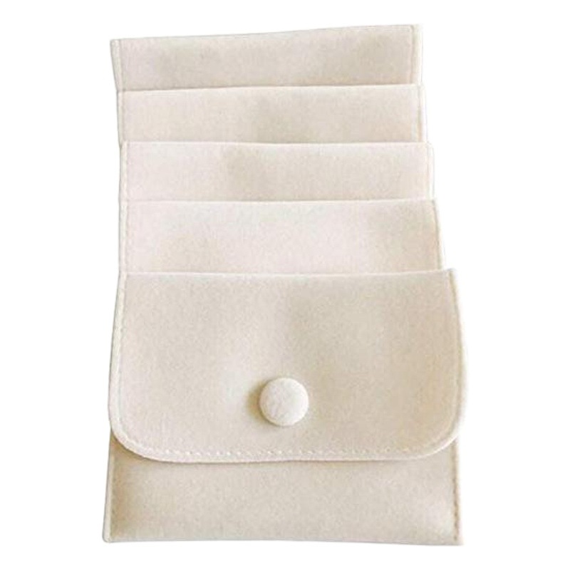 Hot sale simple exquisite jewelry jewelry bag button flap jewelry flannel bag gift jewelry storage bag