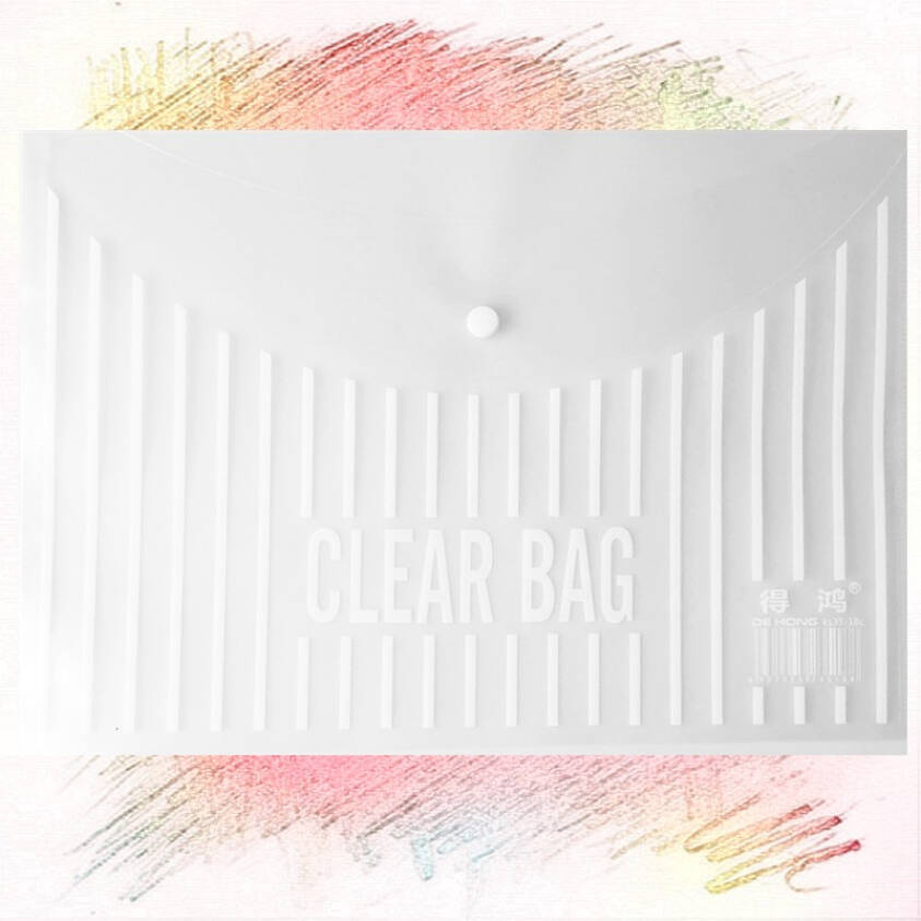 Picture of A4 File Bag Transparent Thickeneded Student Large Capacity Test Paper Storage Bag Office File Information Snap Bag Wholesale