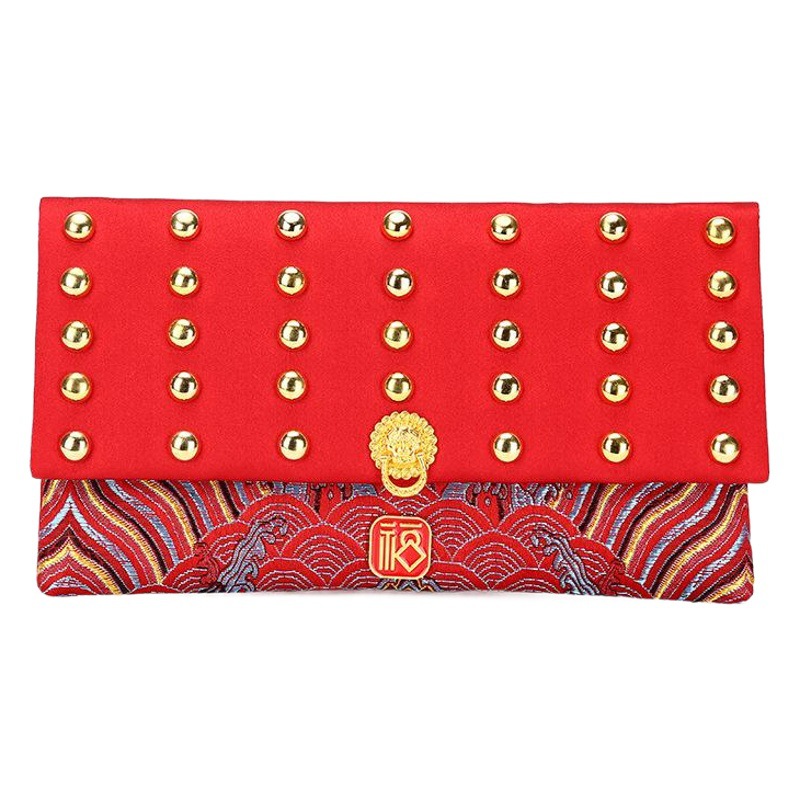2025 Spring Festival New Year Red Envelope Bag Creative Personalized Fabric Satin New Year Blessing High-End Red Packet Year of the Snake