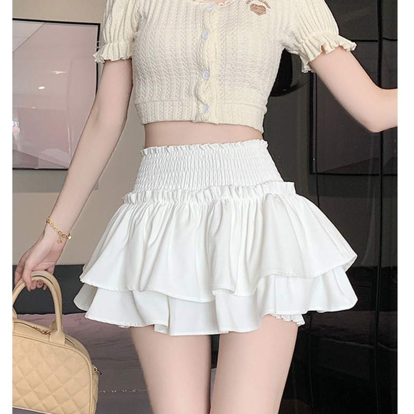 Petite Skirt Women's Ballet Style 2024 Summer New Style Skirt High Waist Slimming Sweet Spicy Cake Puffy Skirt