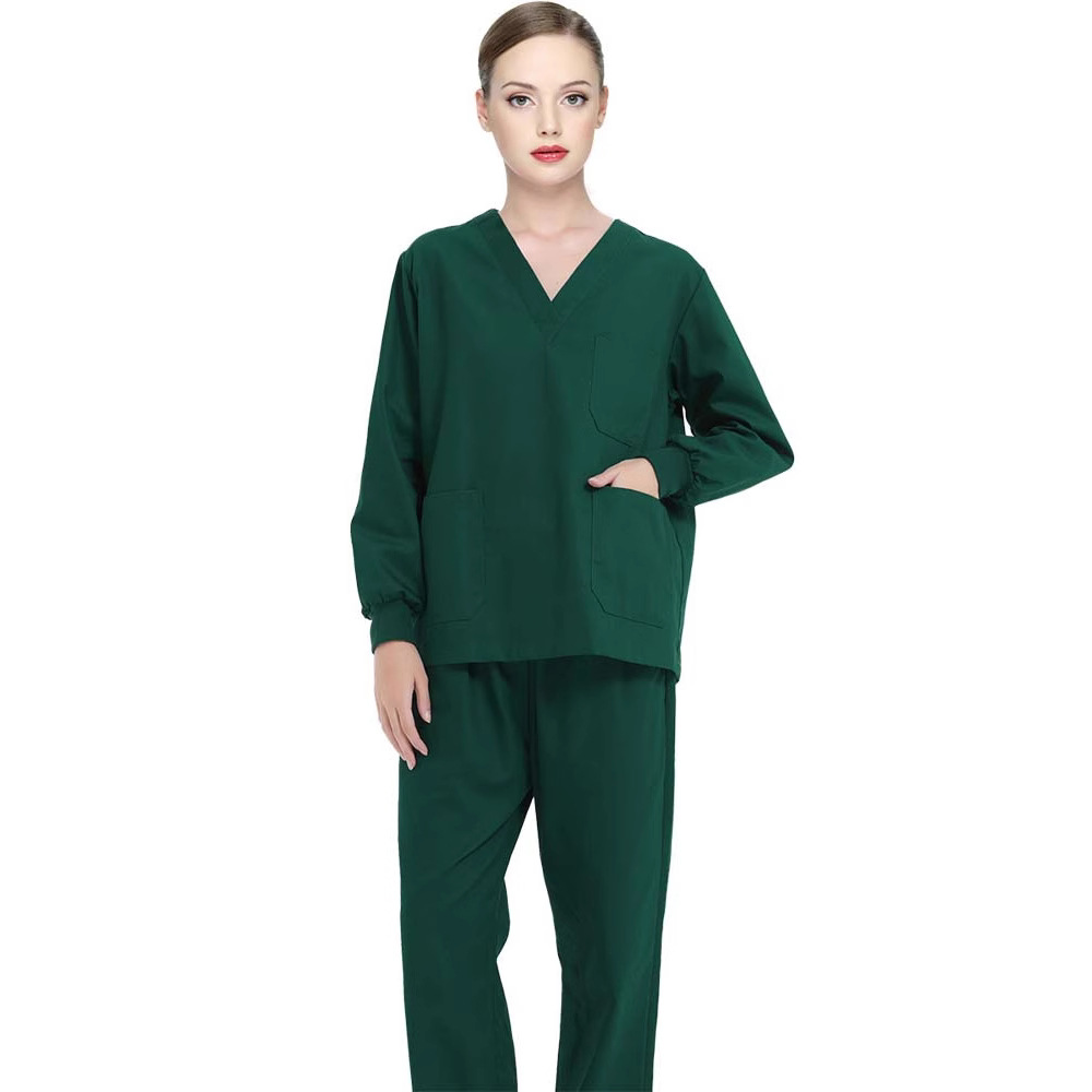 Picture of Hand Washing Clothes, Short-Sleeved Men's and Women's Doctor Clothes, Pure Cotton Surgical Clothes, Oral Beauty Work Clothes, Long-Sleeved Suits