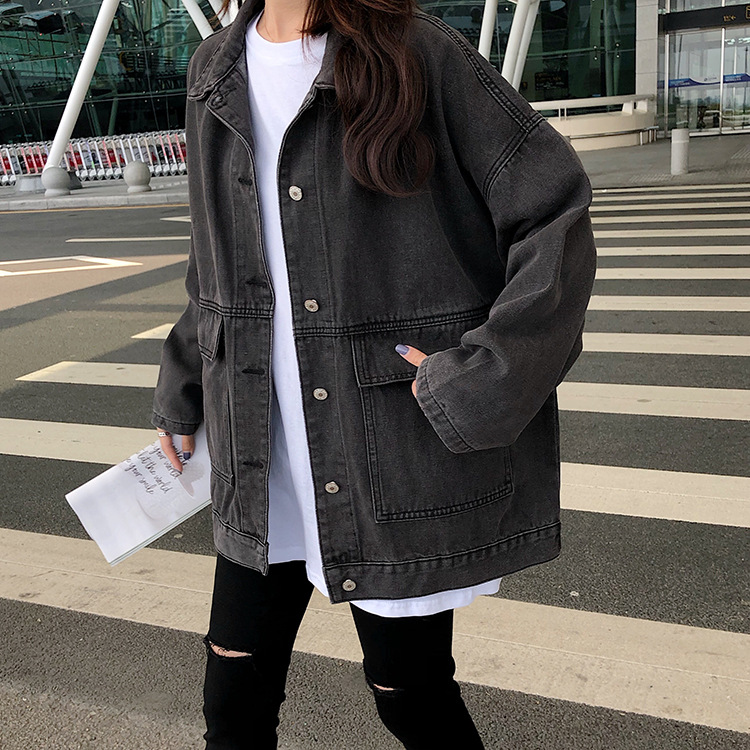 Picture of 2022 Spring and Autumn Denim Jacket Women's Loose Slim All-match New Korean Style Large Size Chubby Girl Student Jacket Top