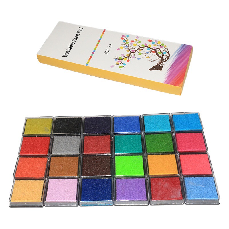 DIY Kindergarten Palm Seal Set Finger Painting Ink Pad Round Disk Pigment Colorful Ink Pad Kidsren's Graffiti