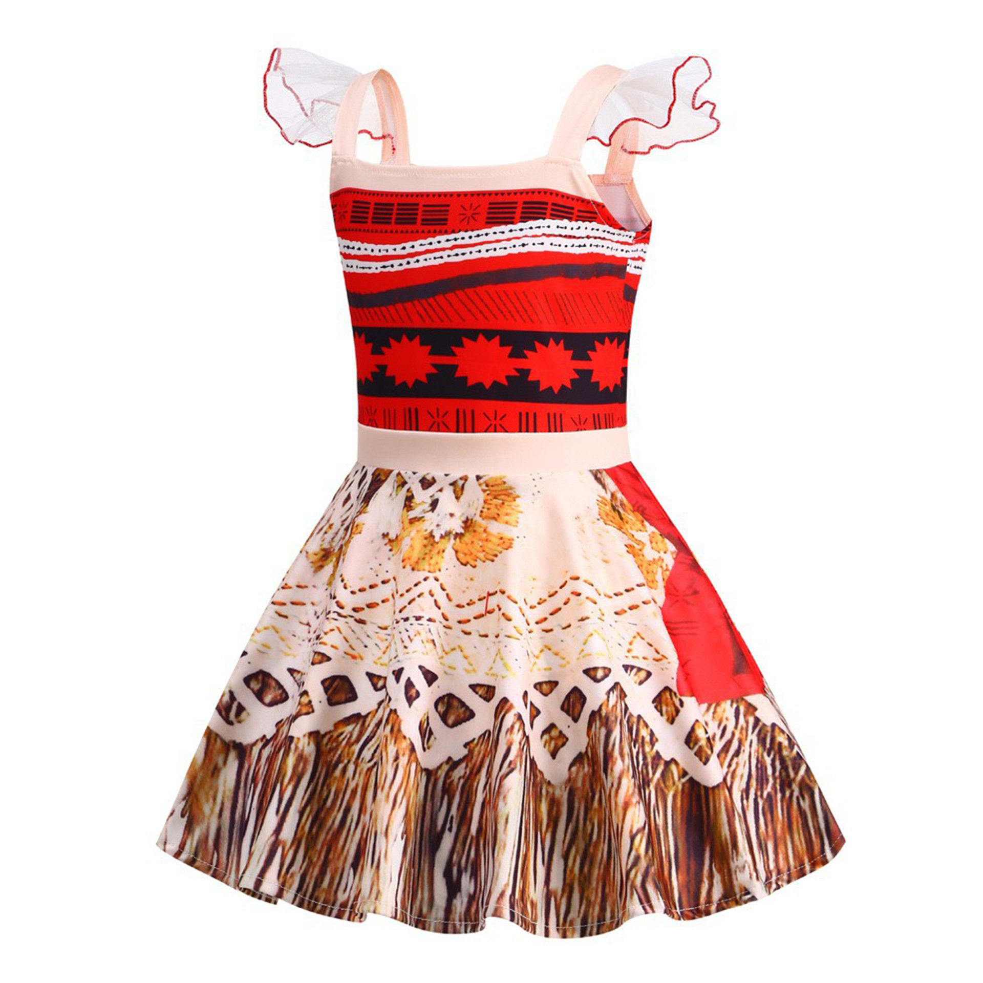 Picture of 2024 New Arrival Ocean cosplay Coat Princess Moana Dress Printed dress Square Collar Dress
