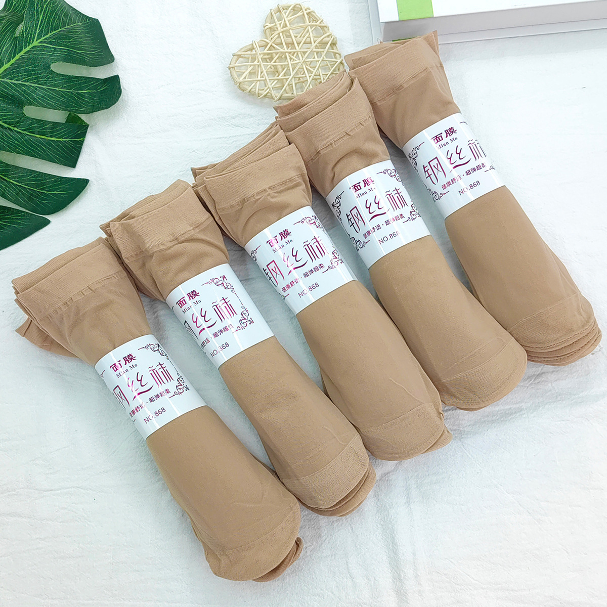 Picture of Factory summer ladies thin core-spun silk chili short stockings wear-resistant reinforcement anti-off steel wire socks wholesale