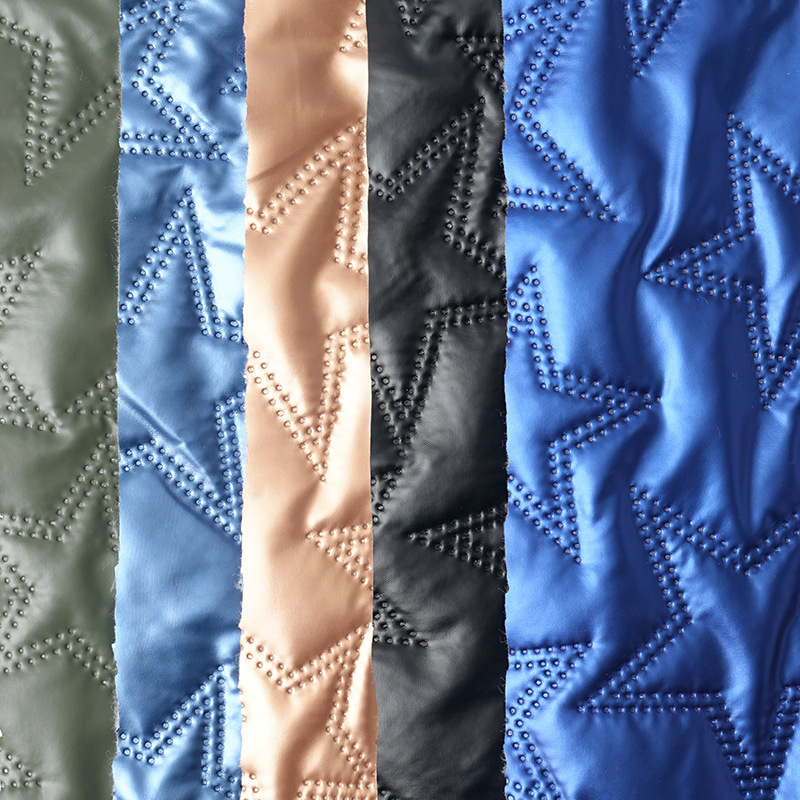 Factory wholesale thickened quilted embroidered spring sub-spinning ultrasonic star cotton lining cotton down jacket luggage composite surface