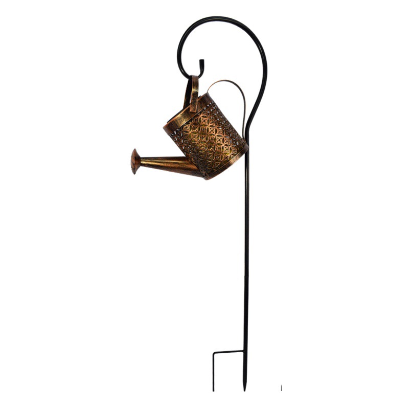 Source factory solar garden lamp creative wrought iron kettle shower floor lamp outdoor garden landscape decoration