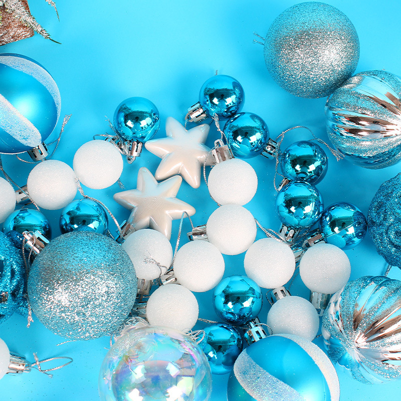 Picture of Zhuran Christmas Ball suit Christmas Tree Painting Ball Hanging Pendant Electroplated Ball Holiday Decoration Ball Mixed Gift Box