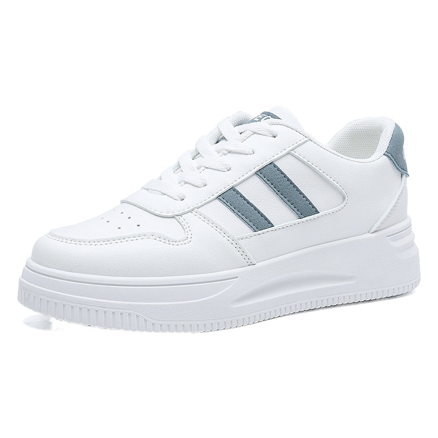 2025 Spring New White Shoes for Female Students Flats Leather Casual Shoes Ins Trbottomy Breathable Sports Sneakers for Women
