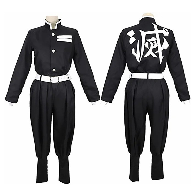 Picture of Cross-Border Large Size Demon Slayer Halloween Costume Cloak Tanjirou Hashibira Cosplay Outfit Set