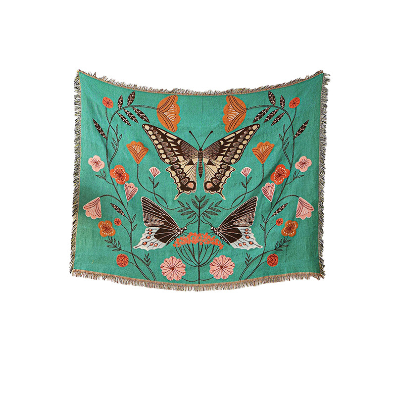 Picture of ins style illustration line blanket camping blanket leisure blanket nap blanket blanket American sofa blanket picnic blanket bed blanket