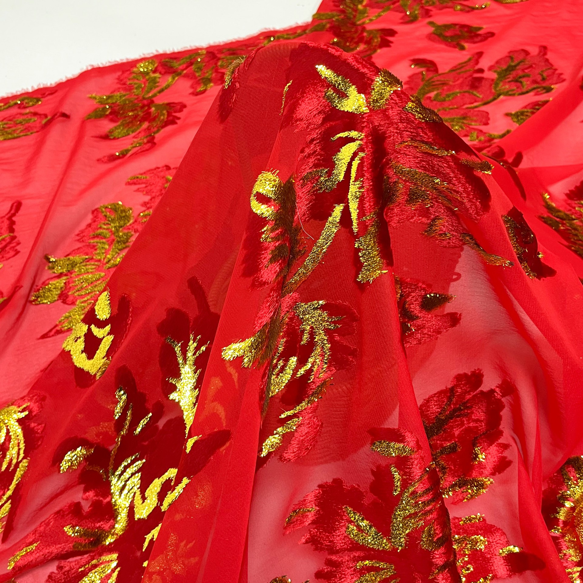 Picture of Factory Wholesale Woven Velvet Jacquard Brocade Velvet Fabric Haute Couture Dress Dress Cheongsam