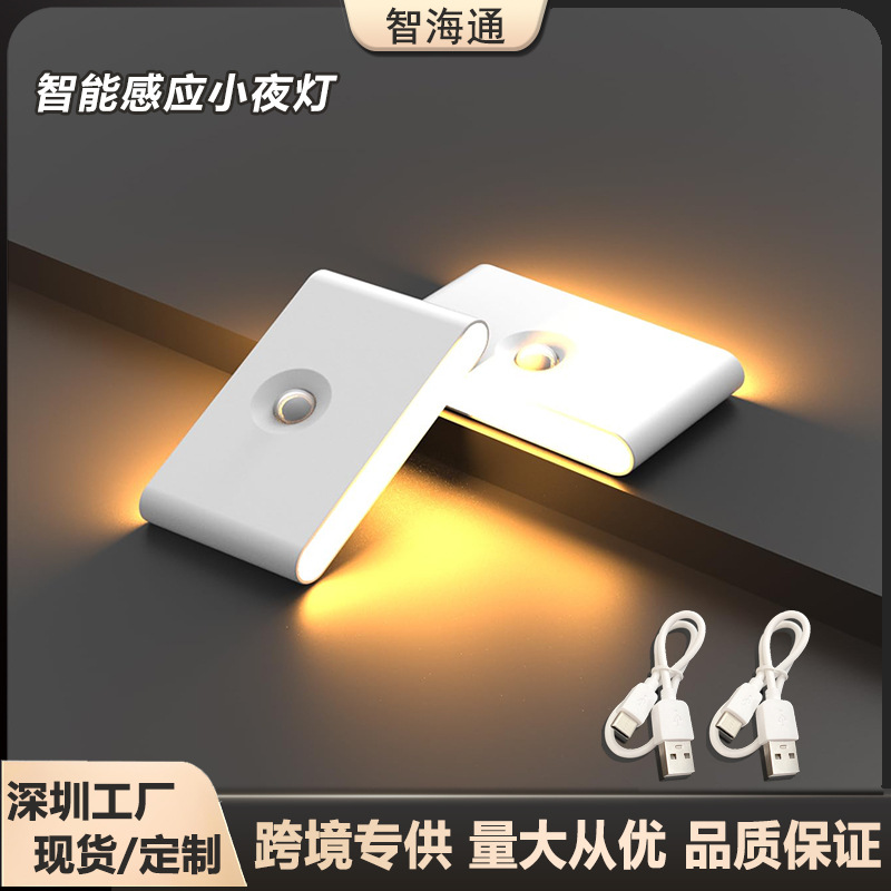 Cross-border Explosions LED Human Body Induction Lamp Aisle Stair Bedside Charging Atmosphere Lamp Bedroom Advanced Sense Night Light