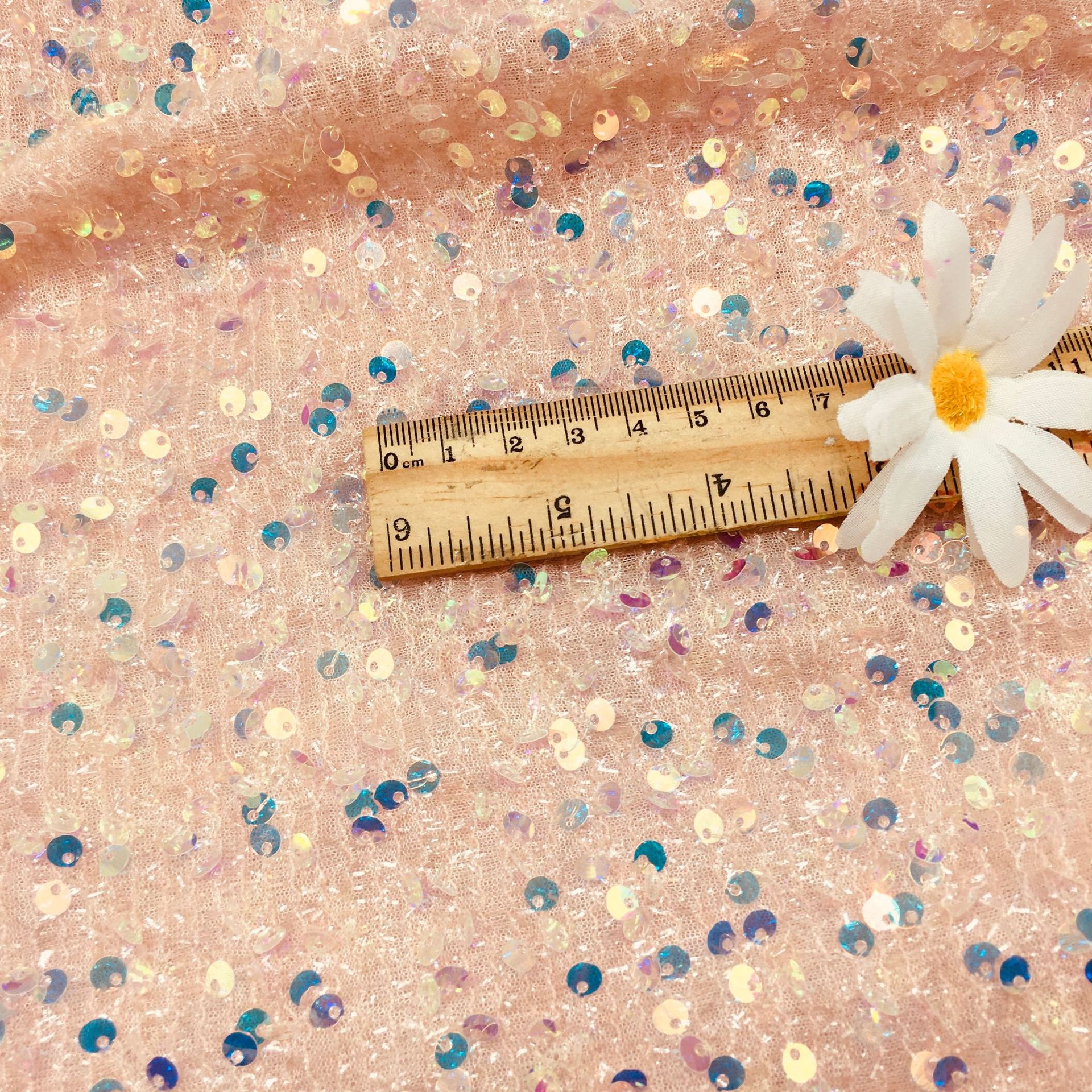 Picture of 5mm centipede yarn sequin embroidered mesh wedding fashion stage clothing cushion tablecloth sequin fabric embroidered sequin cloth