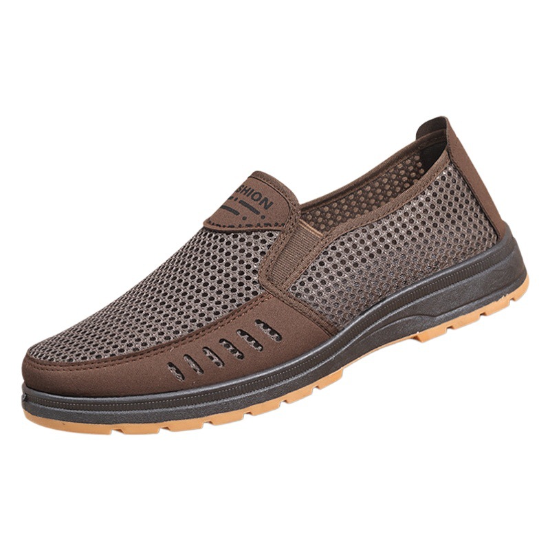 Foreign Trade plus size Men's Shoes Summer Men's Old Beijing Cloth Shoes Breathable Casual Dad Shoes Old Men's Shoes Slip-on Mesh Shoes