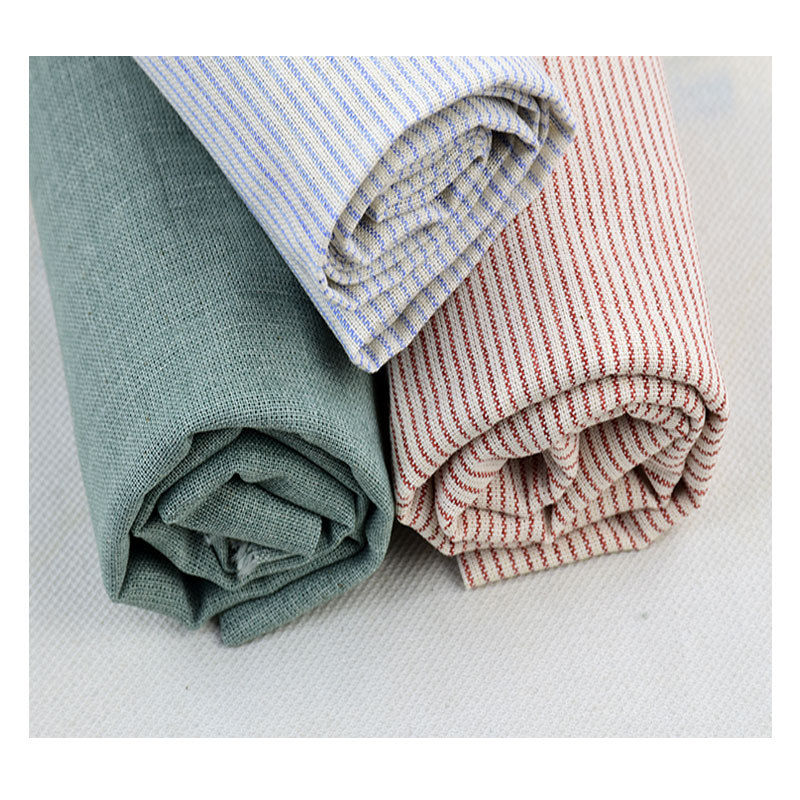 Wholeale Cotton Yarn-dyed Striped Hospital Dress Clothing Shirt Fabric Woven Plain Fabric
