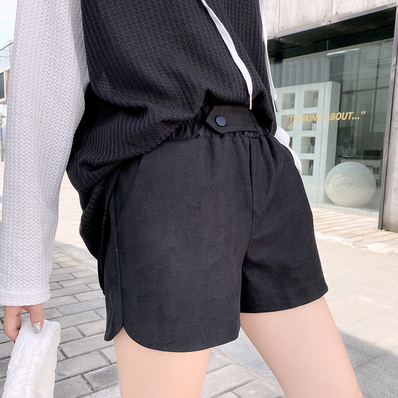 Picture of 2022 Spring and Autumn New Korean Version High-Waisted Slimming A-Line Shorts for Women with Elastic Waist and Wide Legs, Bootcut Pants 220839, Leg-Lengthening Effect