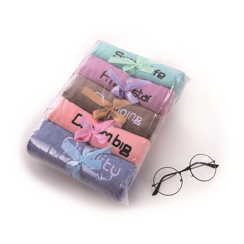 Picture of Youth pie big towel stall absorbent face towel company group purchase welfare embroidery gift towel factory wholesale