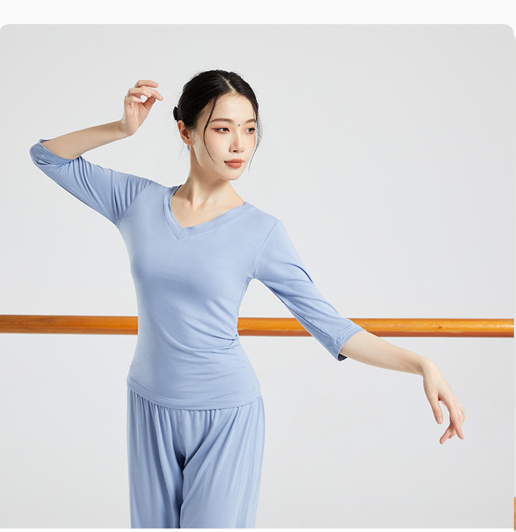 Picture of Yoga Clothing Women's New suit Women's Autumn and Winter Professional Body Training Clothing V-neck Modal Dance Women's Suit plus size