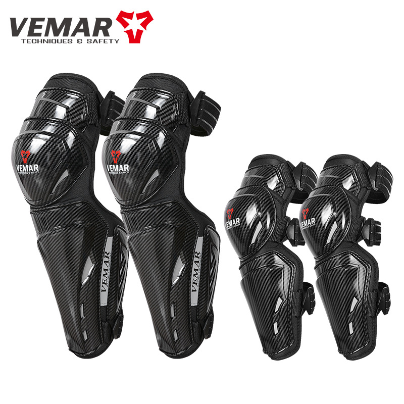 Vemar Motorcycle Carbon Fiber Pattern Knee Pad Elbow Pad Lightweight Breathable Anti-fall Leg Pad Riding Pad Men's Motorcycle Four Seasons