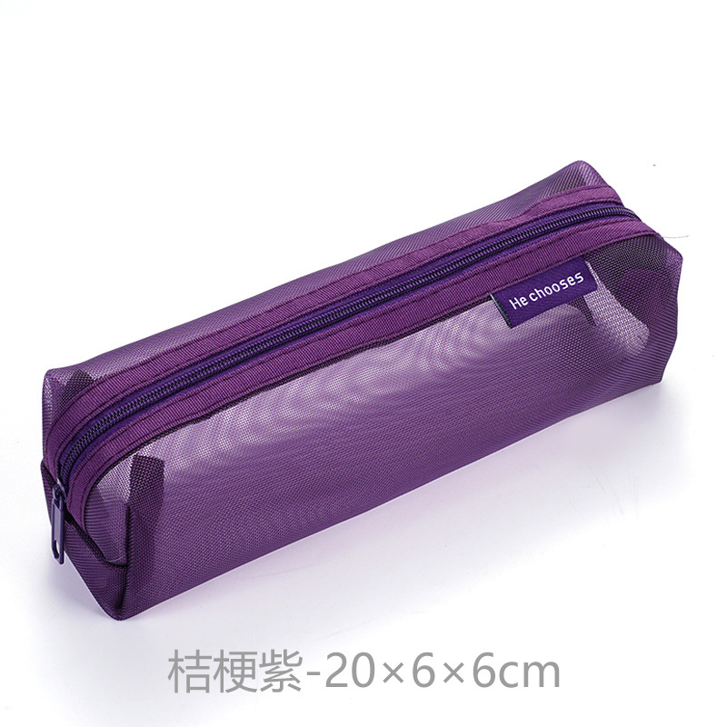 Picture of Three-dimensional simple transparent mesh pen bag for students examination stationery bag large capacity portable storage bag wholesale