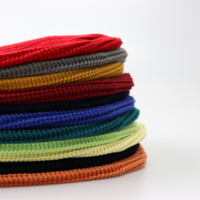 Picture of Cross-border Autumn and Winter Solid Color Light Plate Knitted Hat Warm Wool Hat Men's Trendy Brand Women's All-match Dome Guapi Hat Cold Hat