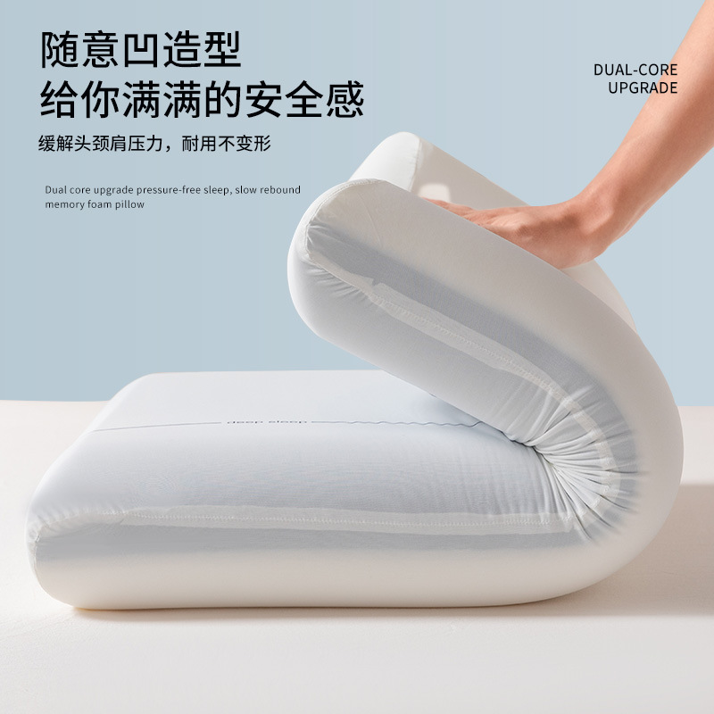Picture of A Hotel Deep Sleep Pro Double Core Neck Protection Memory Foam Pillow Side Sleeping Pillow Helps Sleep Hotel Pillow Core High Rebound