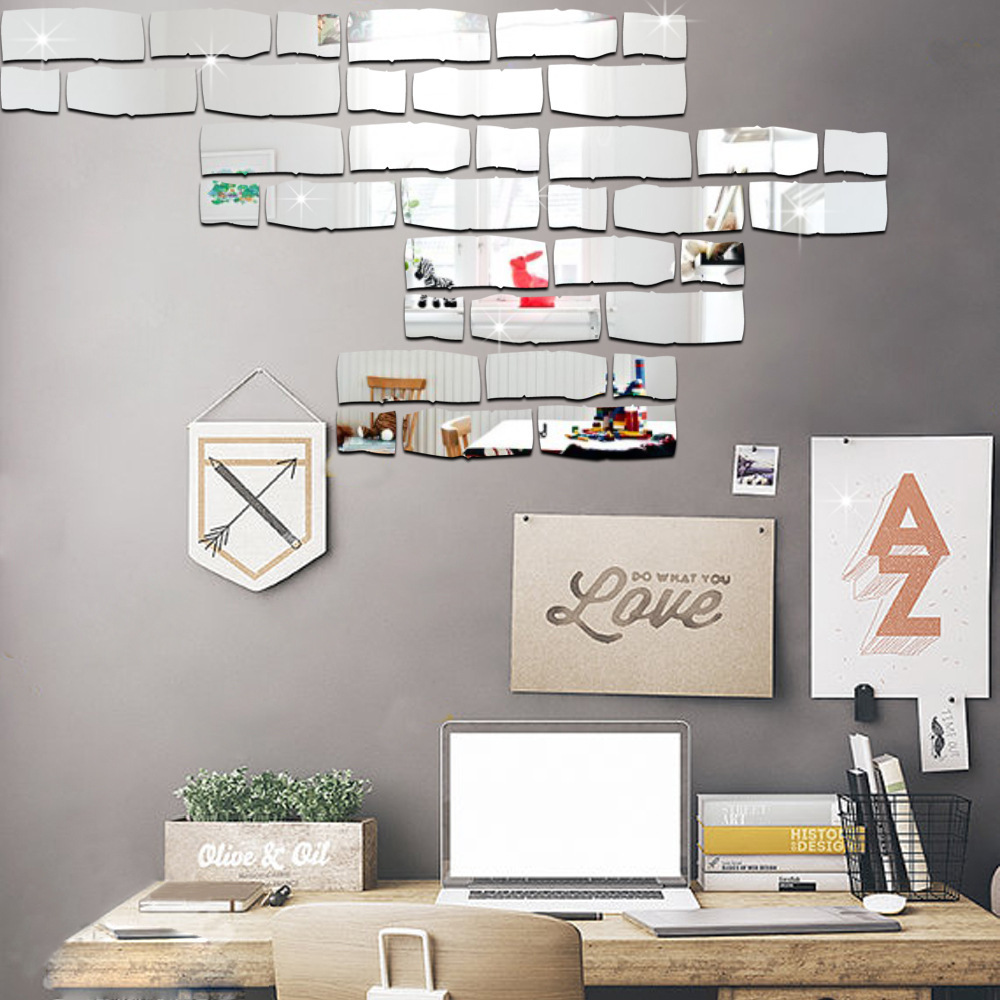 Picture of JM248 Creative Geometric Acrylic Mirror Brick Wall Sticker Children's Room Kindergarten Decoration Removable