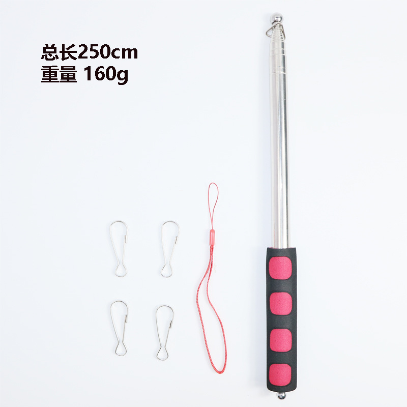 Picture of Cross-Border 3.25m Stainless Steel Telescopic Flagpole with Hook, Outdoor Flagpole, Thickened Telescopic Guide Pole