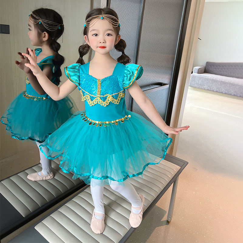 Picture of Foreign trade children's clothing wholesale girls cartoon ballet dance clothes Jasmine princess clothes girls dress children's costumes