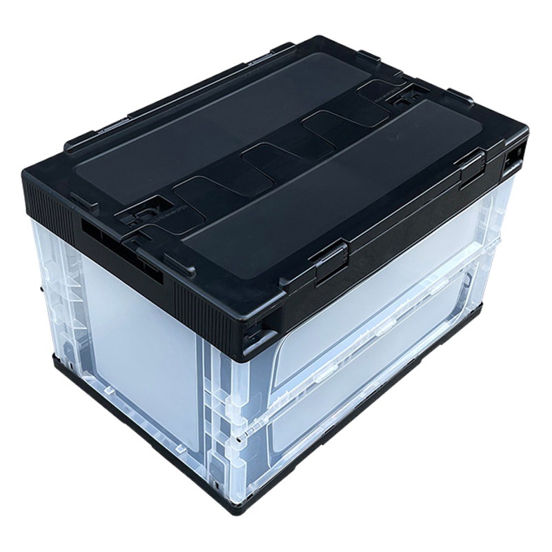 530-340 Folding Box with Lid Fruit Box Fresh Distribution Vegetable Storage Folding Turnover Vehicle Logistics Box