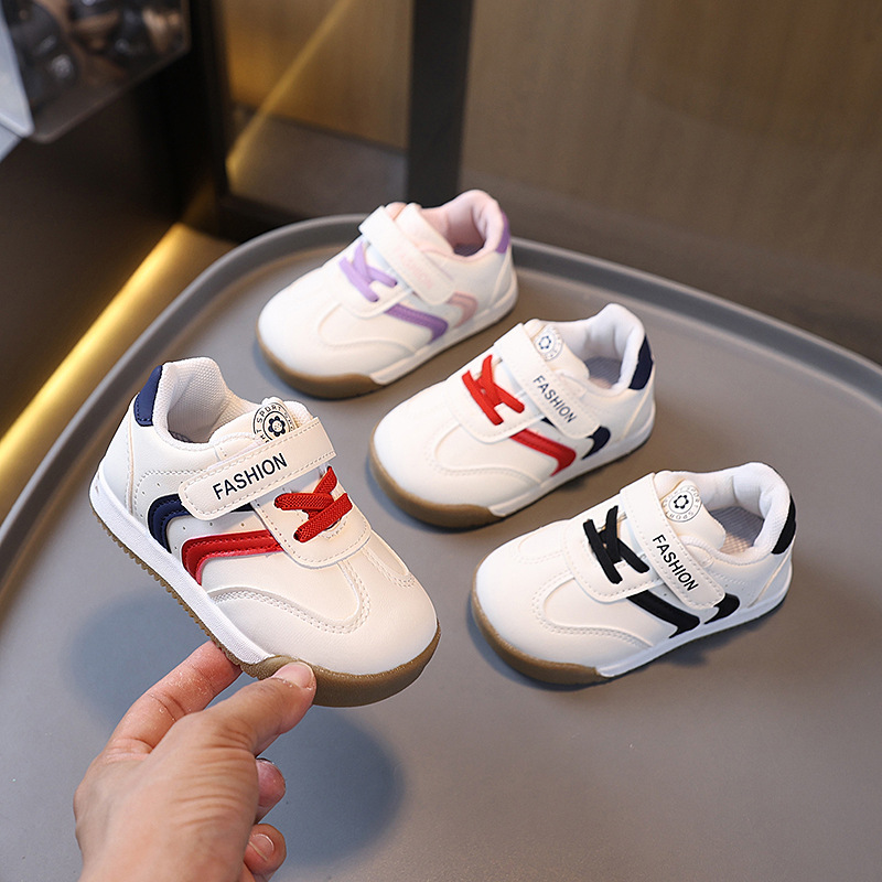 Cross-Border Kidsren's Shoes Kidsren's Sports Shoes 2025 Autum New Baby Girl Velcro Shoes Soft Sole Boys Casual Shoes Single
