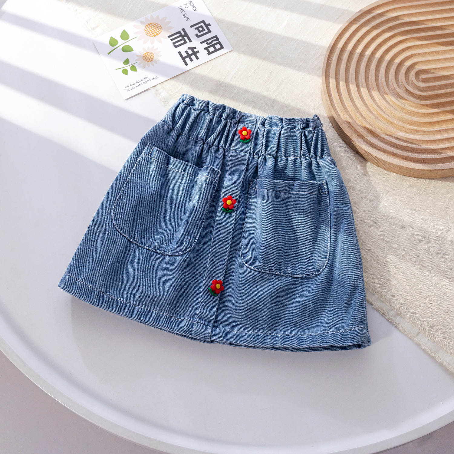Picture of Sweetheart Daddy Girls Summer Denim Skirt 2025 Fashionable Skirt Baby Girl Korean Style Fashionable Skirt Trendy