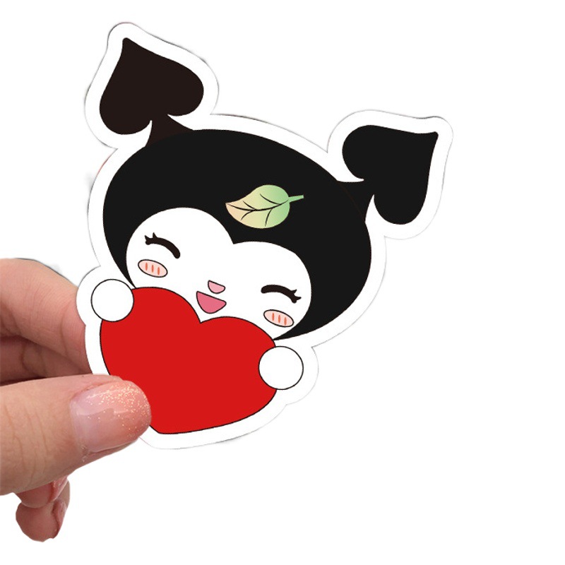60 original cute cartoon black peach hand account stickers stationery box motorcycle water cup waterproof children stickers wholesale