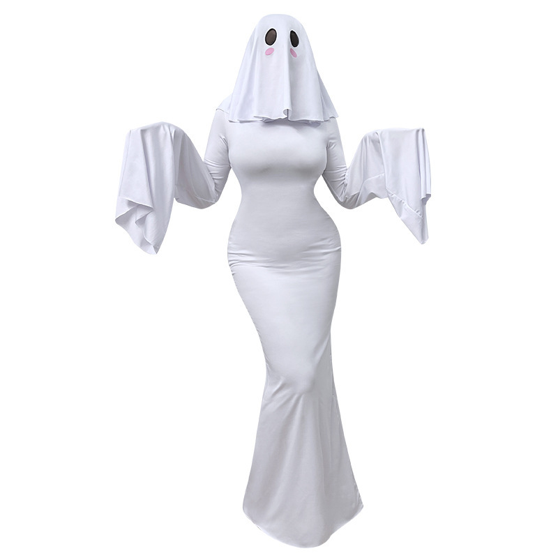 Picture of Halloween New Ghost Mother Cos Dress Lady Apricot Same Style Sexy Backless dress Stage Performance Dress for Women