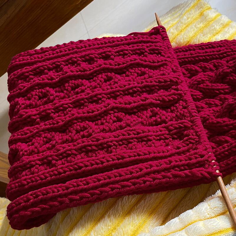 Picture of 8 strands of lover cotton wool red scarf handmade DIY wool strawberry bubble weaving material wrap neck special thread