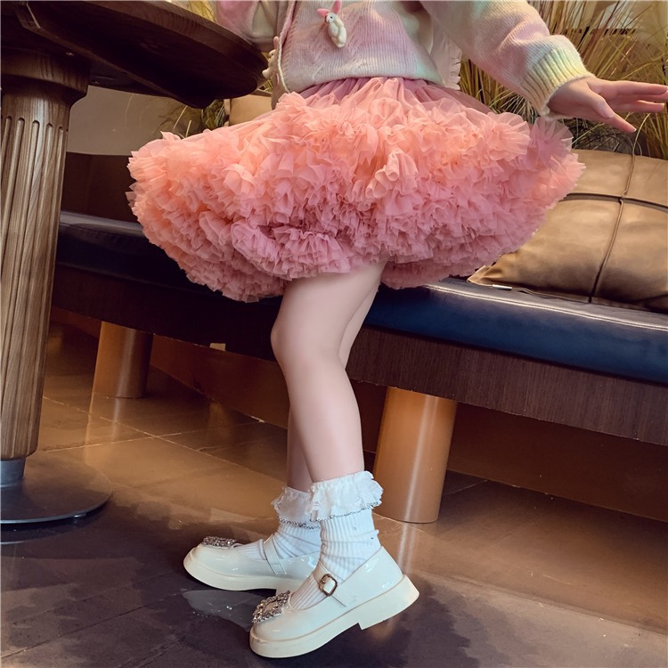 Little Bee Girls Tutu Skirt Spring and Autumn Baby Girl Skirt Western Style Children's Tutu Skirt Mesh Puff Skirt